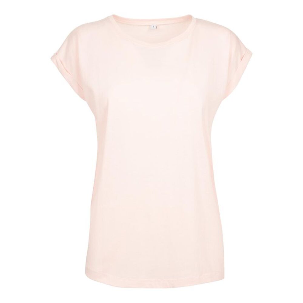 Build Your Brand Womens/Ladies Extended  T-Shirt / Pink